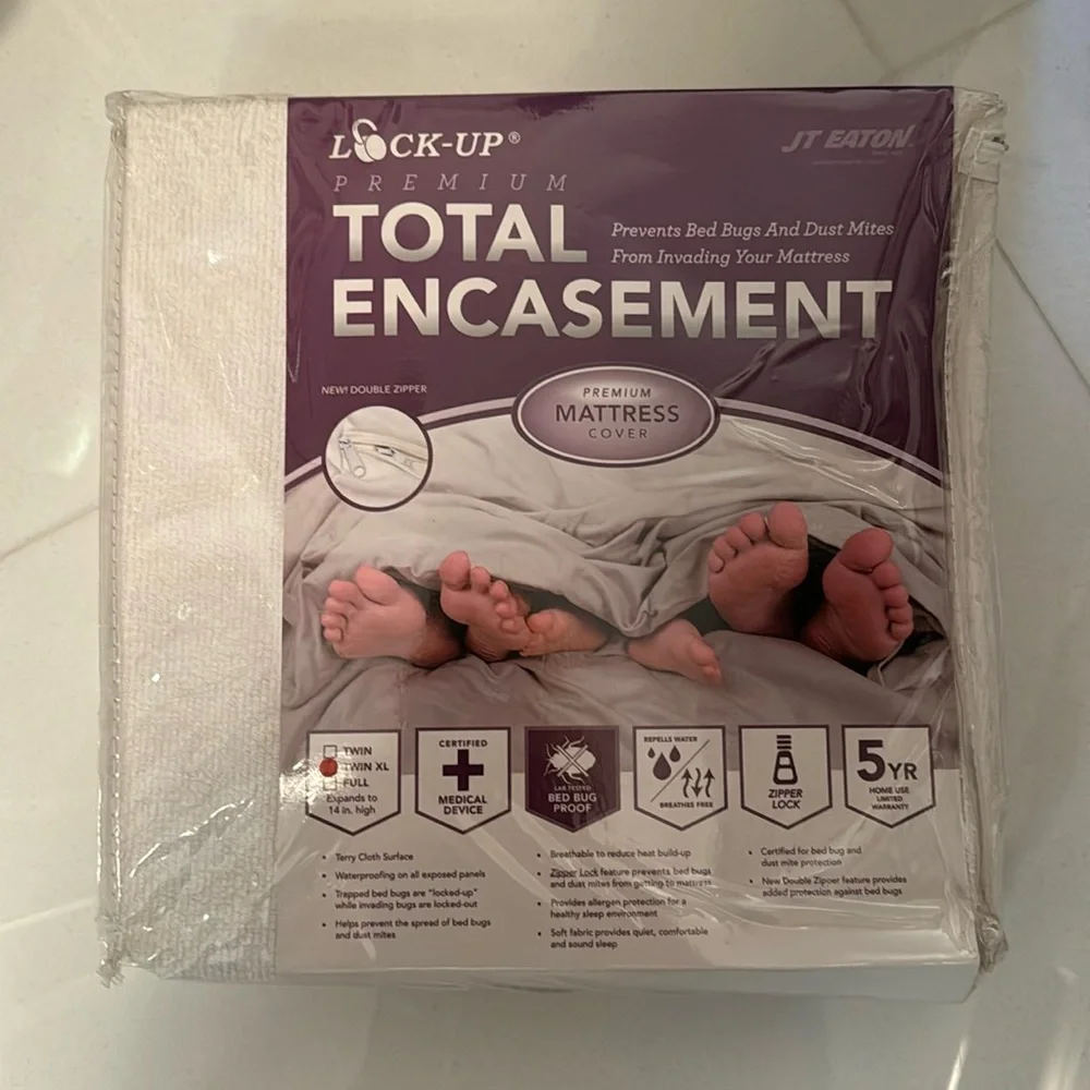 New Lock-up premium total encasement mattress cover Twin XL